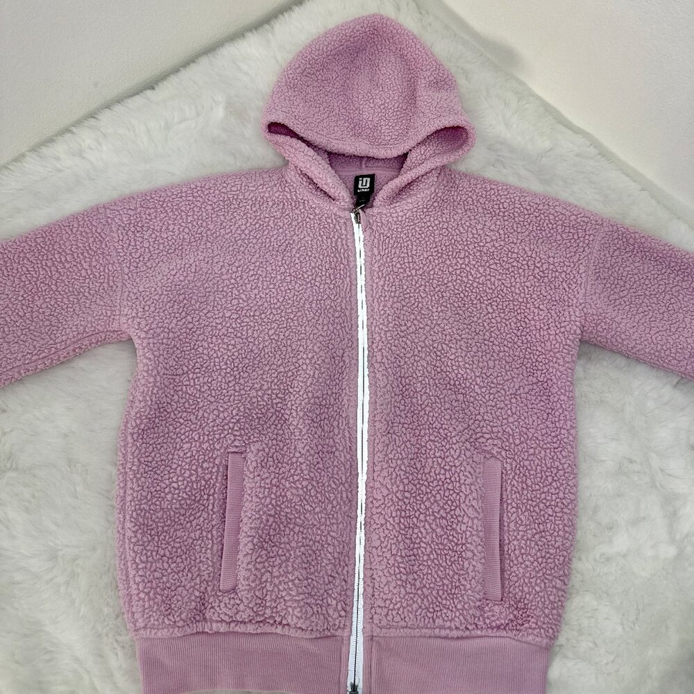 Ideology Girls Pink Sherpa Zip-Up Hoodie